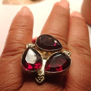 ❤🍒Amazing!/ MosambiqueGarnet 925sRing🌹♥️